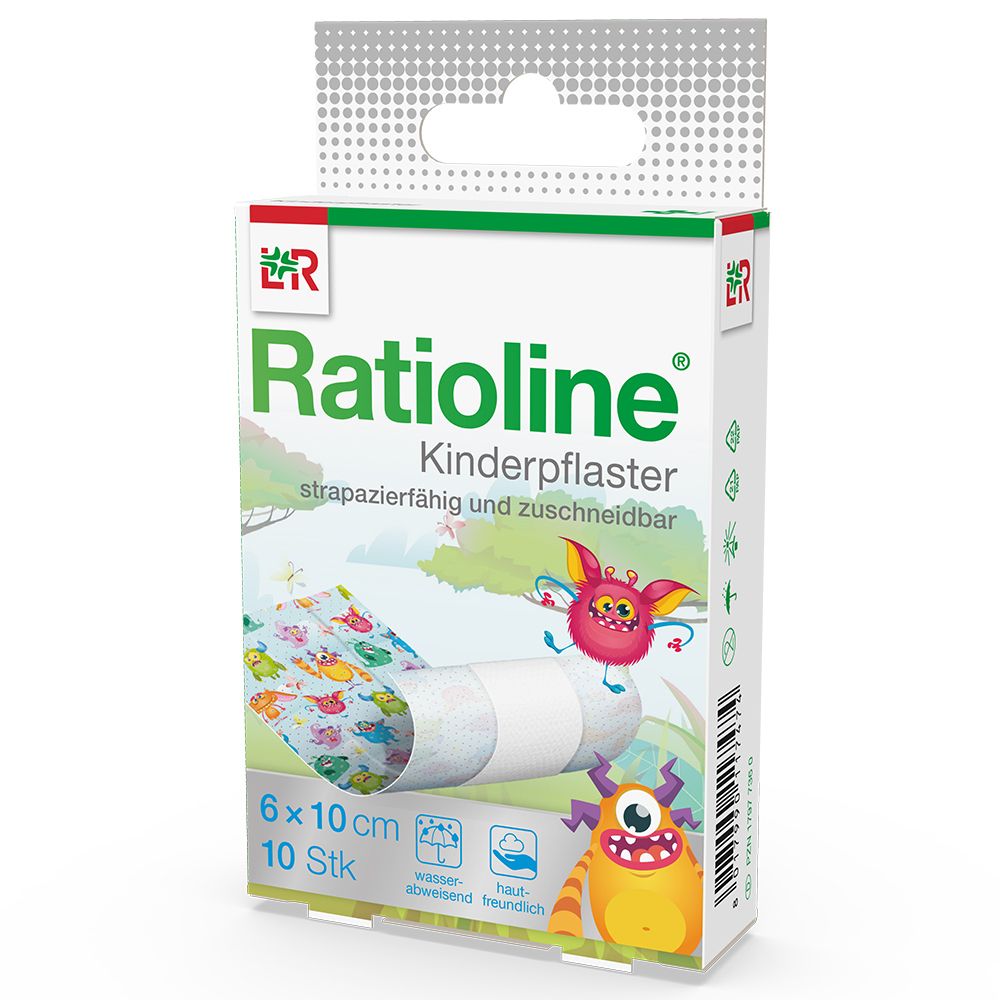 Ratioline pansements pour enfants 6 cm x 1 m (10 pièces)