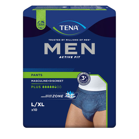 TENA Men Active Fit Pants Plus bleu L/XL — 10 pièces