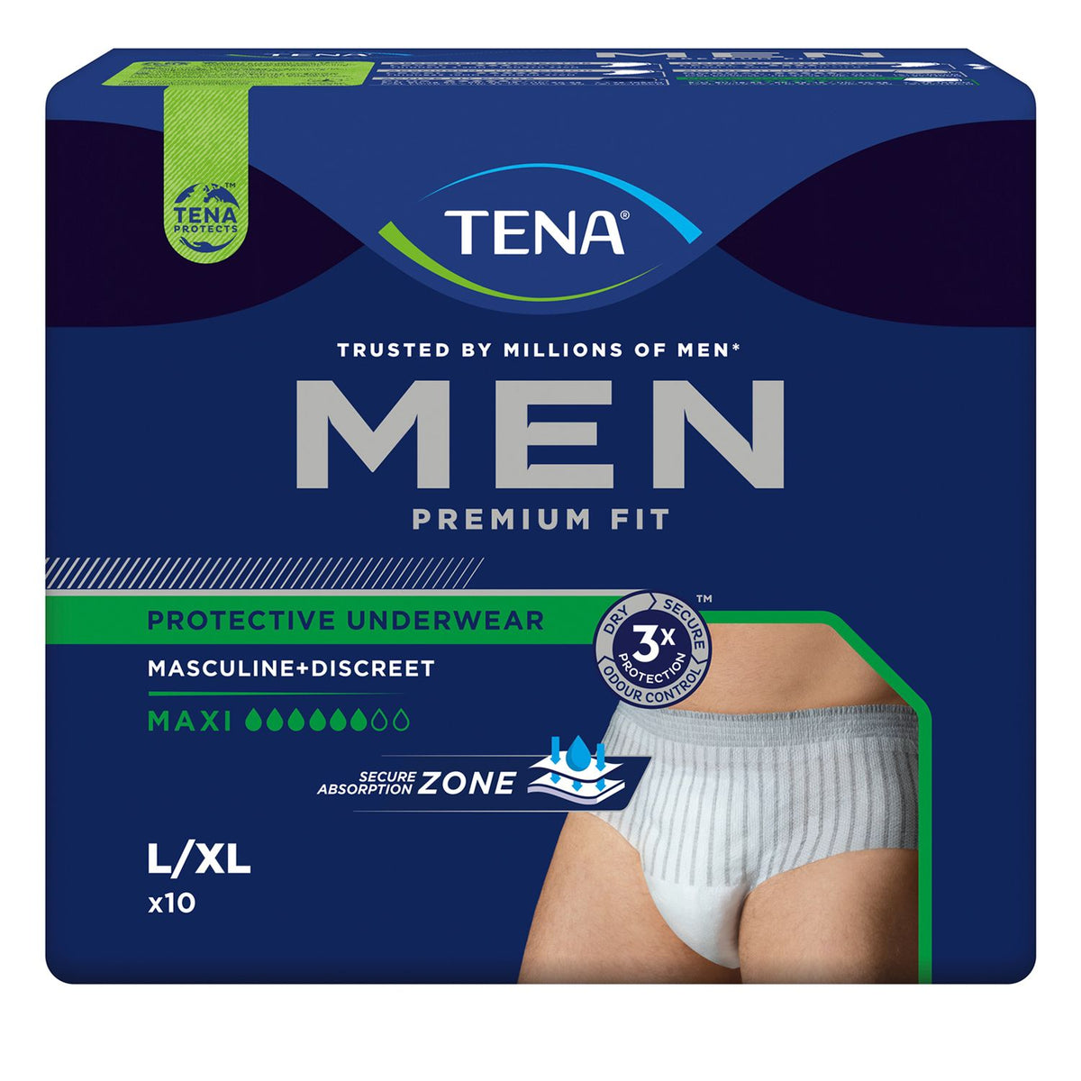 TENA Men Premium Fit Pants Maxi L/XL — 10 pièces