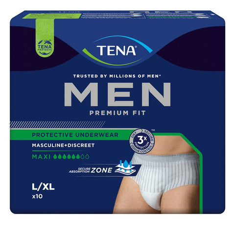 TENA Men Premium Fit Pants Maxi L/XL — 10 pièces