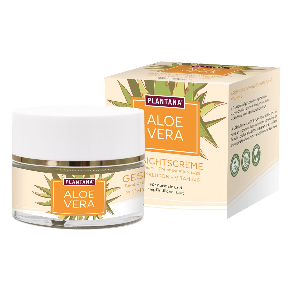 PLANTANA® Aloe Vera crème visage Hyaluron & vitamine E (50 ml)