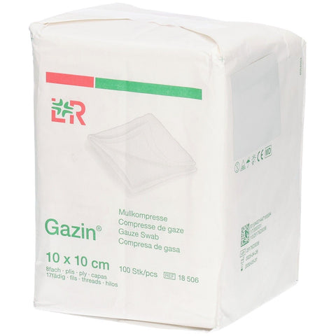 Gazin compresse de gaze 10 cm x 10 cm non stérile 8 plis