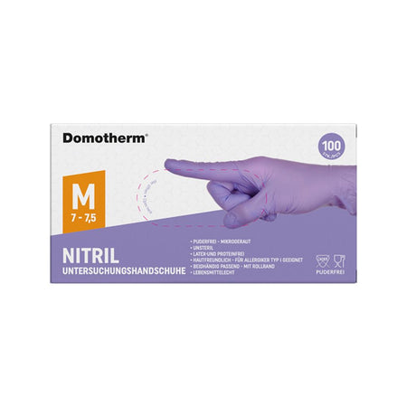 Domotherm Gants d'examen en nitrile violet taille M (100 pièces)