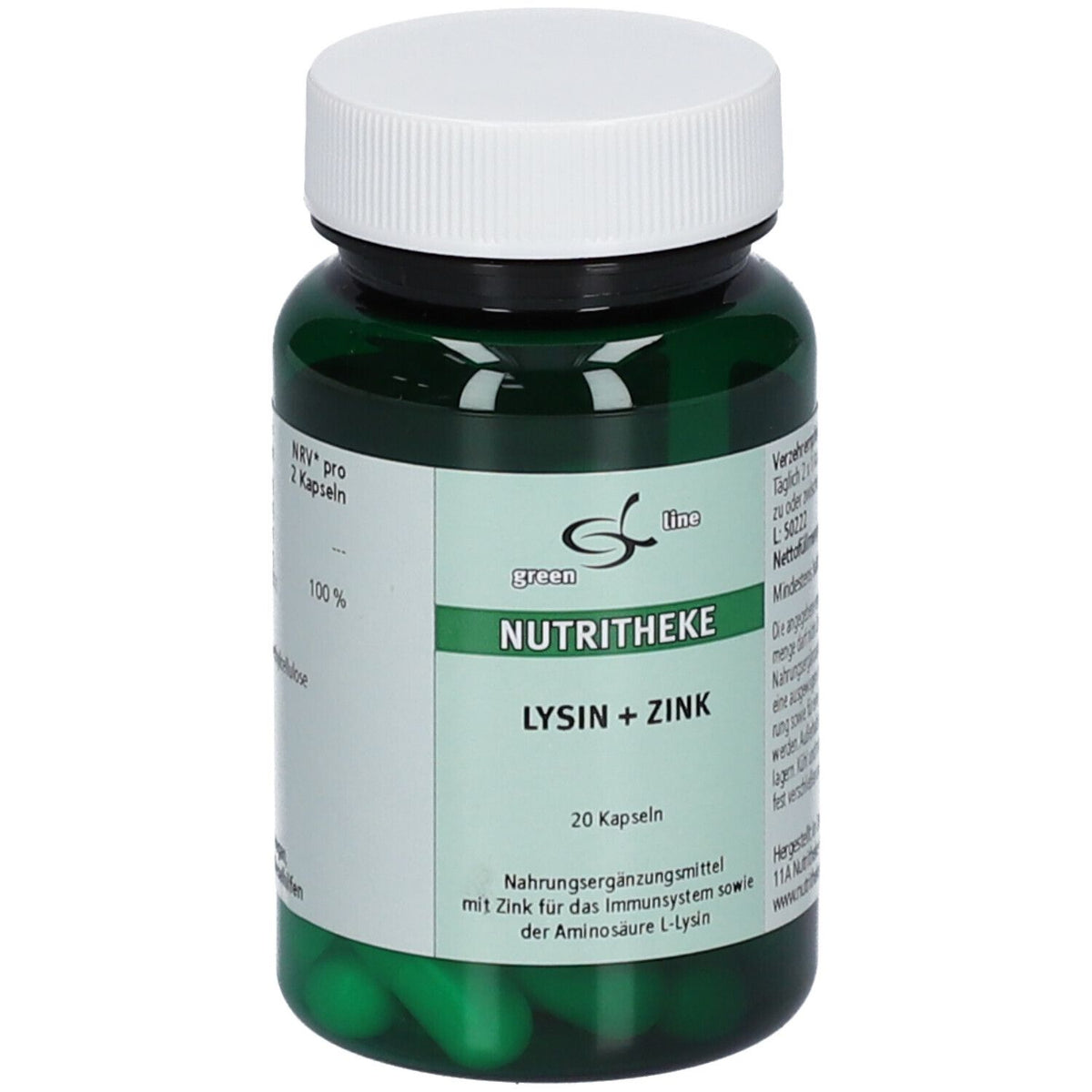 green line NUTRITHEKE lysine + zinc (20 gélules)