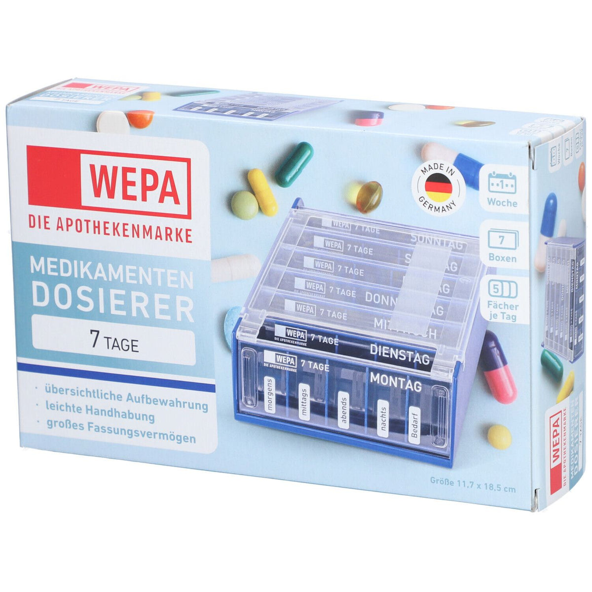 WEPA 7 jours semainier bleu (1 pièce)