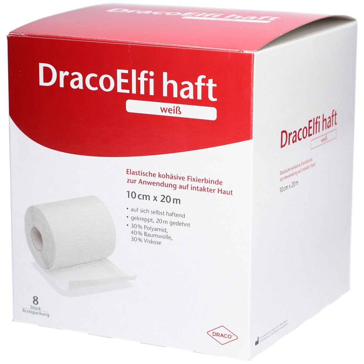 DracoElfi® haft bande de fixation élastique blanche (8 pièces)