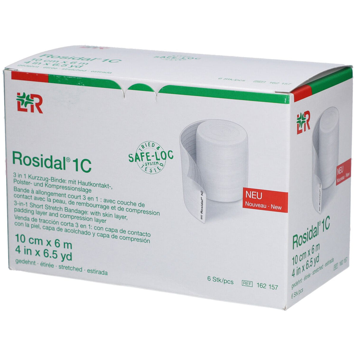 Rosidal 1C 3-in-1 bande courte extensible 10 cm x 6 m (6 pièces)