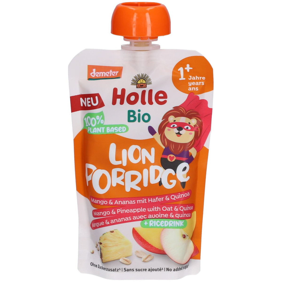 Holle Bio Lion Porridge mangue & ananas à l'avoine et au quinoa (110 g)