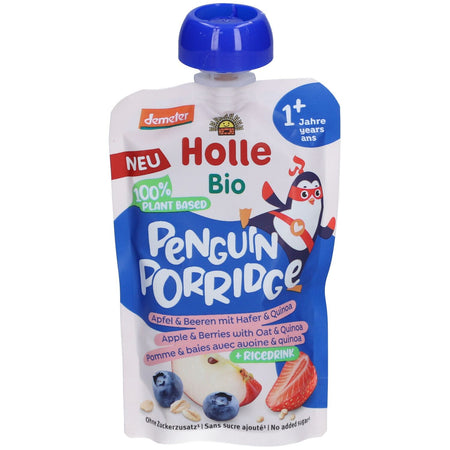 Holle Bio Penguin Porridge pomme & baies avec avoine & quinoa (110 g)