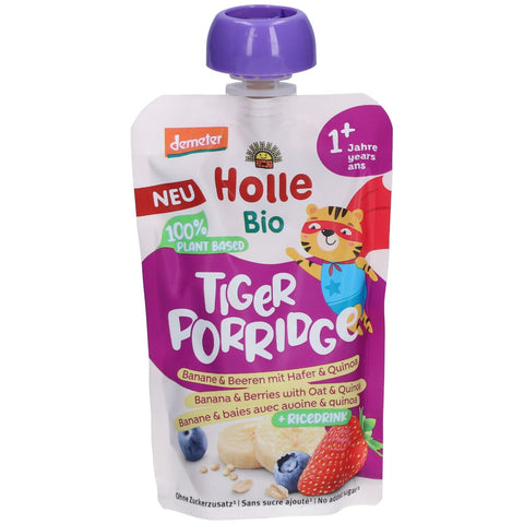 Holle Bio Tiger Porridge banane & baies avec avoine & quinoa (110 g)