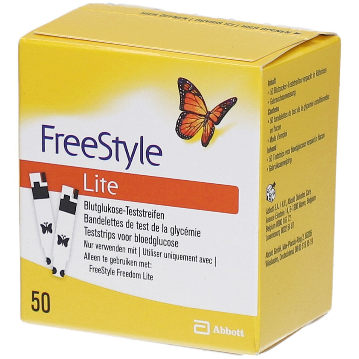 FreeStyle Lite bandelettes de test de glycémie sans codage (50 pièces)