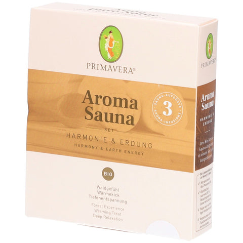 PRIMAVERA® Set de sauna aromatique Harmonie & Ancrage avec 3 infusions bio (1 pièce)