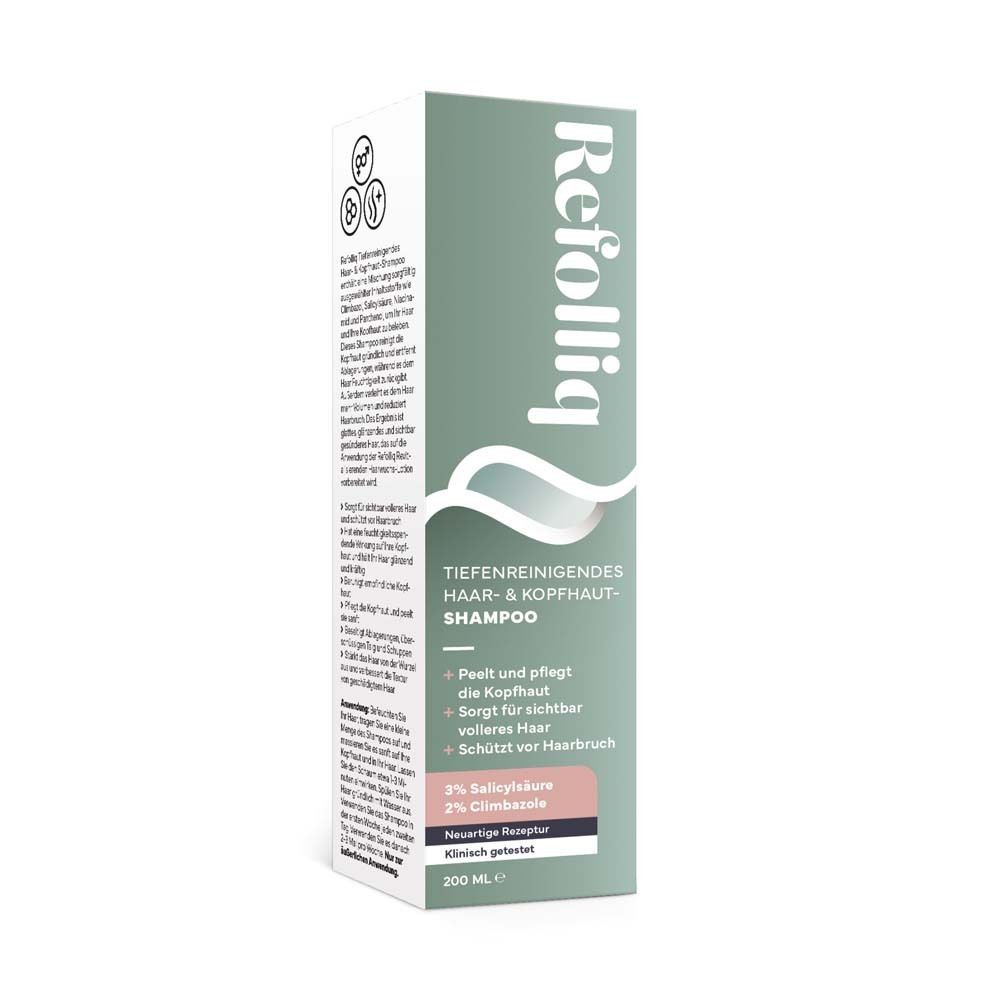 Refolliq Shampooing nettoyant en profondeur pour cheveux et cuir chevelu (200 ml)
