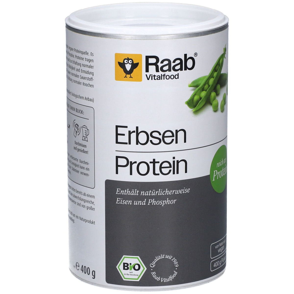 Raab Vitalfood® Bio protéine de pois en poudre (400 g)