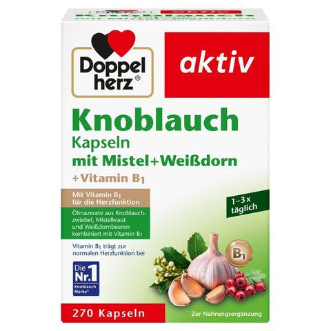 Doppelherz Garlic + Mistletoe + Hawthorn + Vitamin B1 (270 capsules)