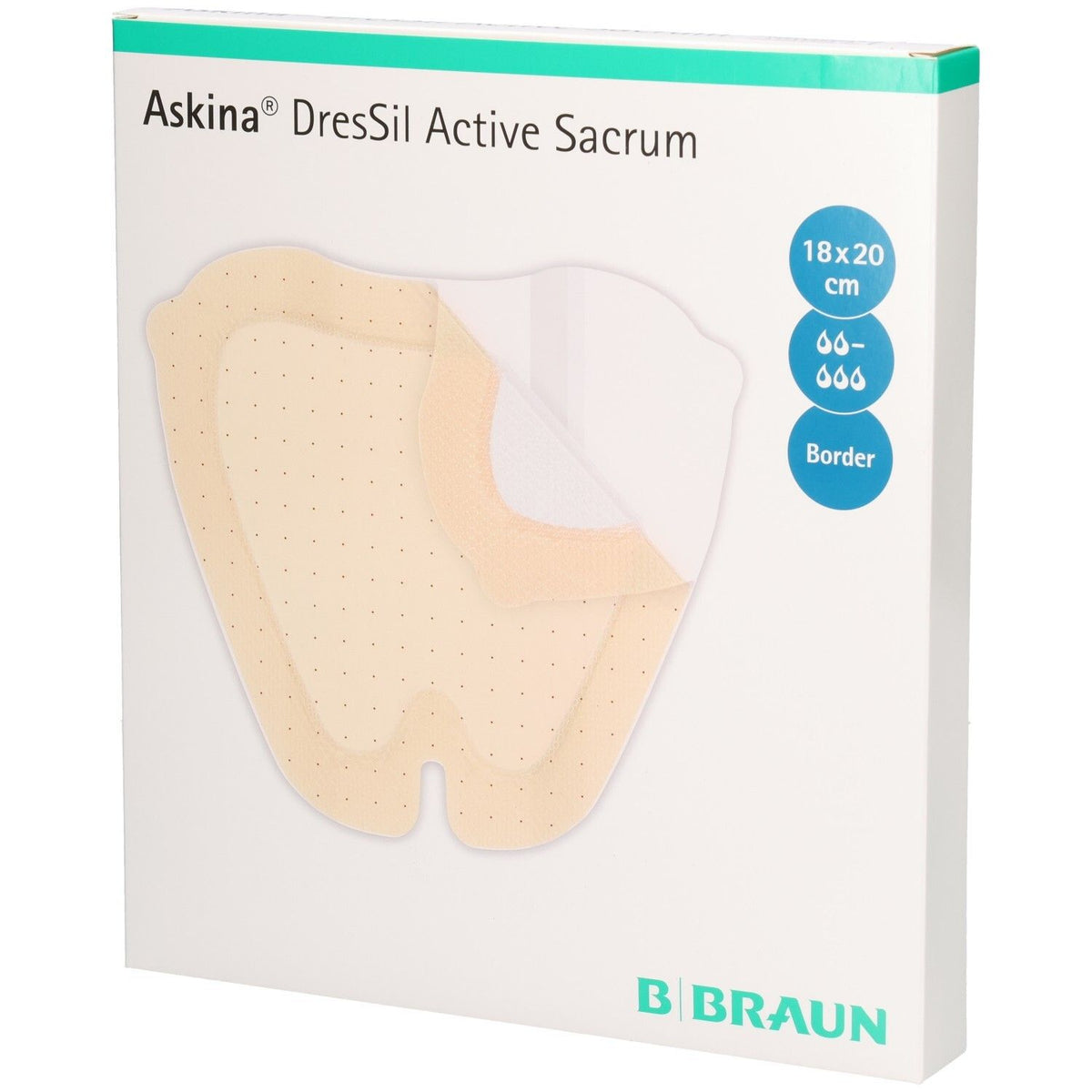Askina® DresSil Active pansement en mousse 18 x 20 cm (5 pièces)