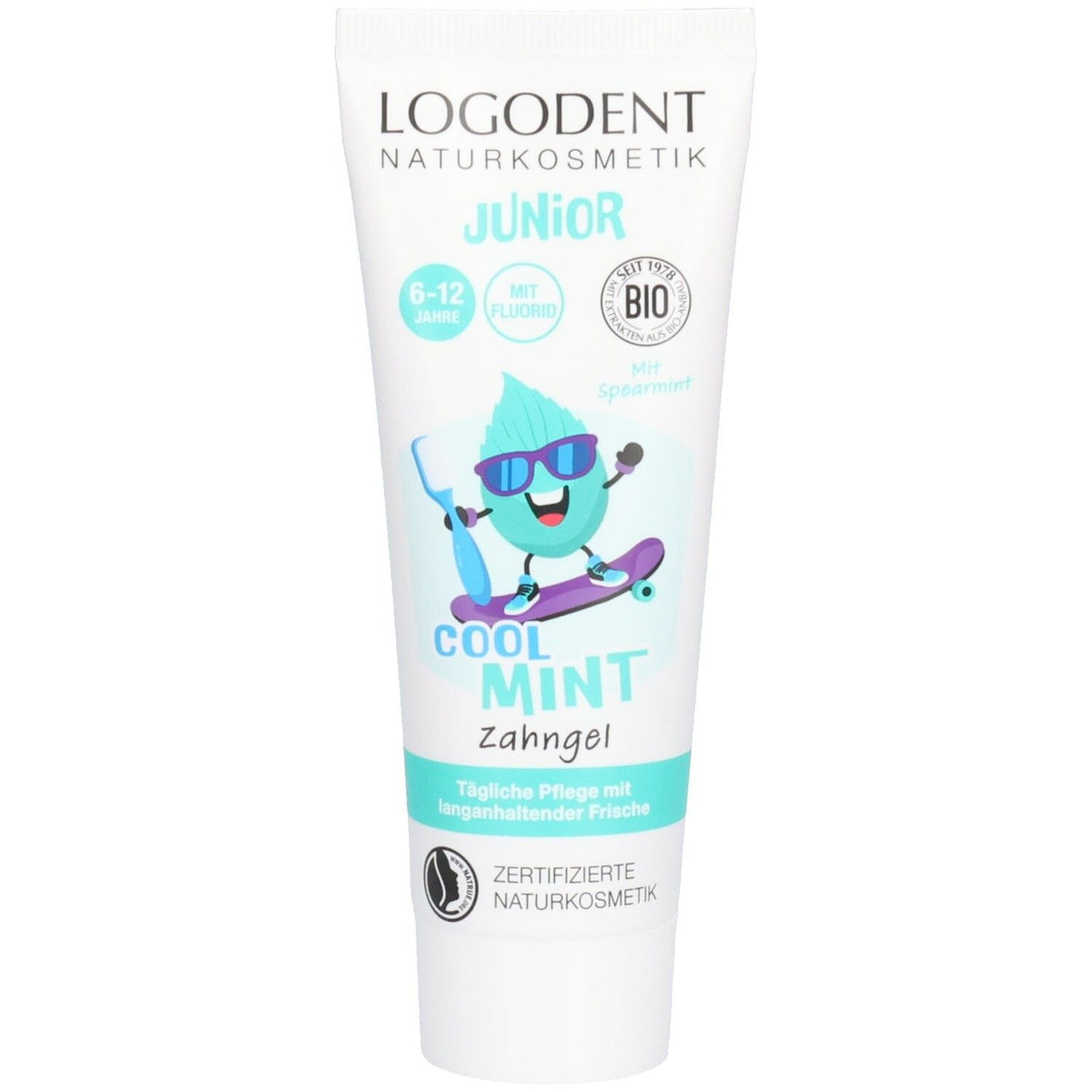 LOGODENT® Junior gel dentaire Cool Mint avec fluor pour enfants 6-12 ans (75 ml)