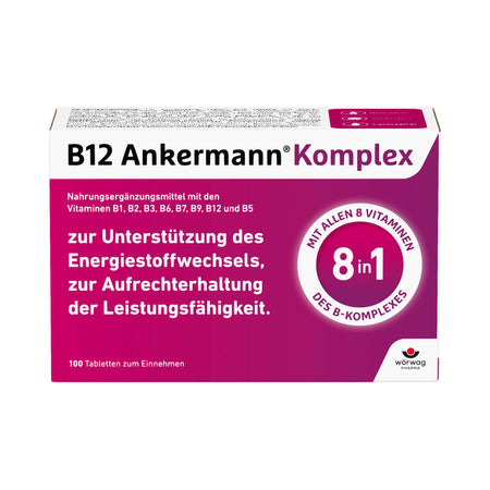 B12 Ankermann® Complexe – Complexe de vitamines B avec les 8 vitamines B et 500 µg de vitamine B12 – 60 comprimés