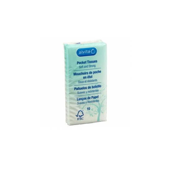 Alvita Mouchoirs de poche en étui (10 pièces)