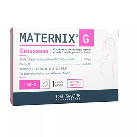 Densmore Maternix G - Pregnancy - Folic Acid 5-MTHF 600 μg & Omega 3 124mg - 1-Month Supply