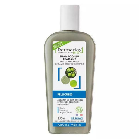 Dermaclay Anti-Dandruff Organic Treatment Shampoo with Green Clay 250ml
