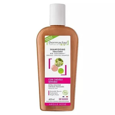 Dermaclay Organic Pink Clay Sensitive Scalp Treatment Shampoo 400ml