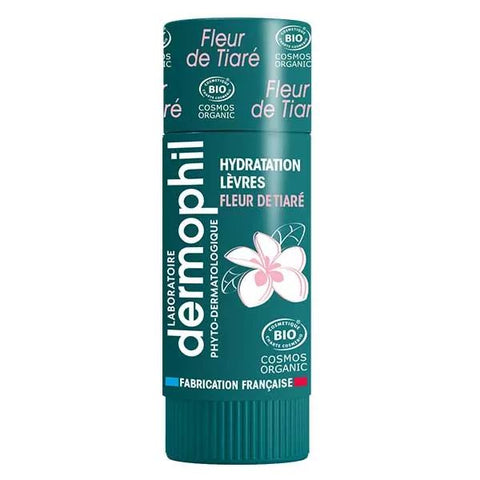 DERMOPHIL Organic lip balm stick protection tiare flower flavor (4 g)