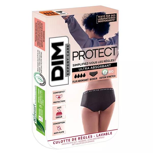 DIM Expert Care Protect Culotte de Règles Forme Boxer Flux Abondant Taille 32/34