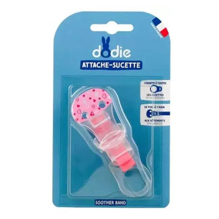 Dodie Sucette Accessoire Attache Sucette Crochet Rose Bleu