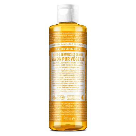 Dr Bronner's Savon Pur Végétal Agrume et Orange "18 en 1" 240ml