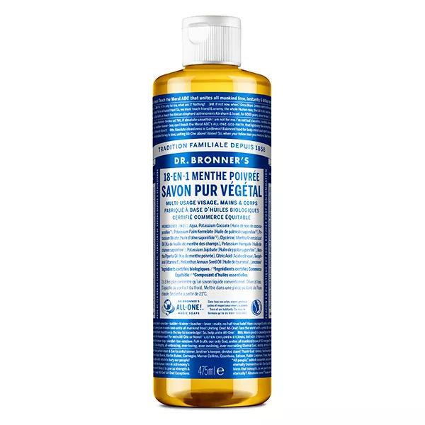 Dr Bronner's Savon Pur Végétal Menthe Poivrée "18 en 1" 473ml