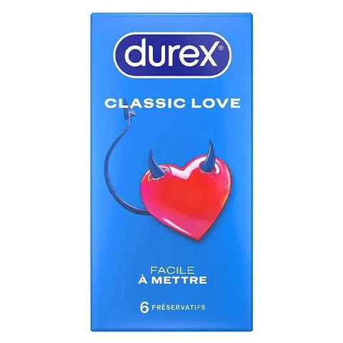 Durex Préservatifs Classic Love Faciles à Mettre 6 préservatifs
