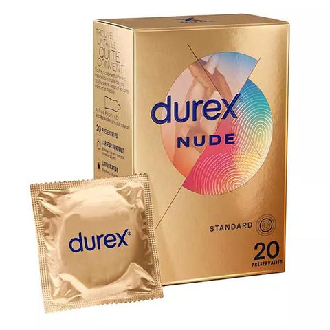 Durex Nude Condoms - 20 Extra Fine Condoms Skin-on-Skin Sensation