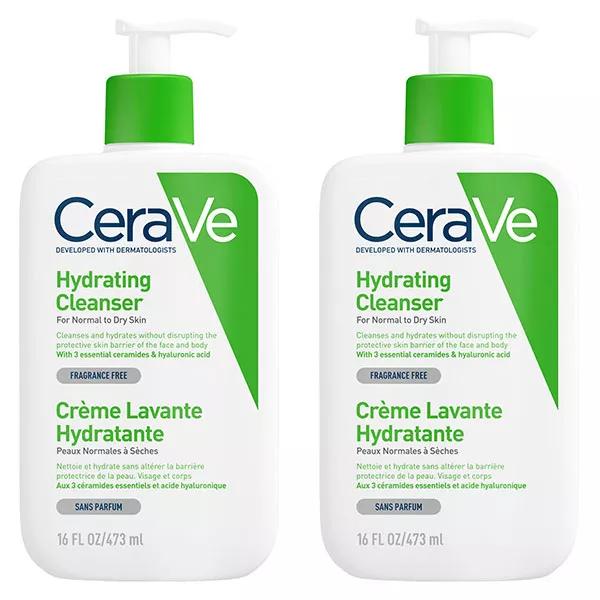 CeraVe Nettoyants Crème Lavante Hydratante Visage Corps (2 x 473 ml)