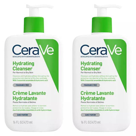CeraVe Nettoyants Crème Lavante Hydratante Visage Corps (2 x 473 ml)