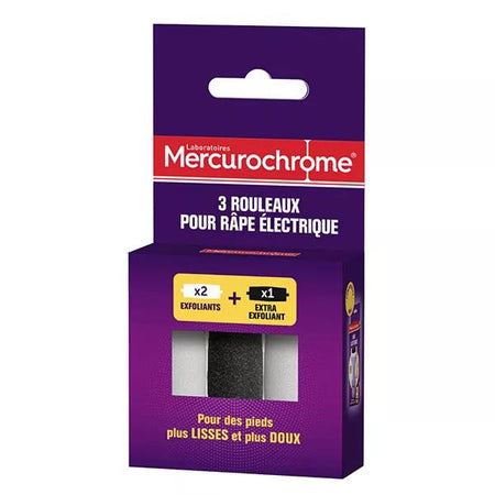Mercurochrome 3 rouleaux pour râpe électrique (3 unités)