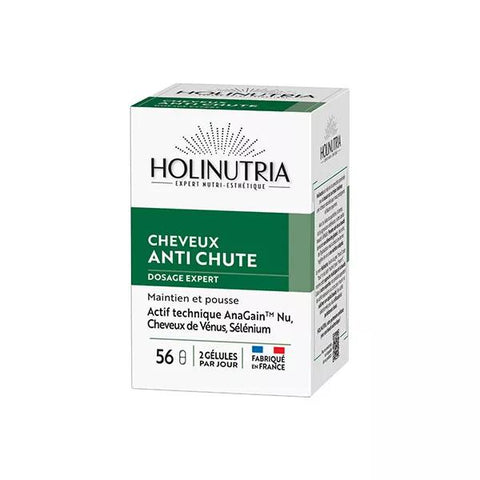 Holinutria Chute de cheveux, pousse + croissance, 56 gélules végétales