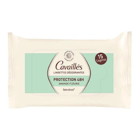 Rogé Cavaillès lingettes déodorantes protection 48H Amande 15x2