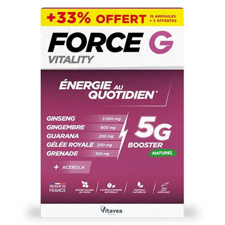 Vitavea Force G Vitality Bio Energie au quotidien 20 ampoules