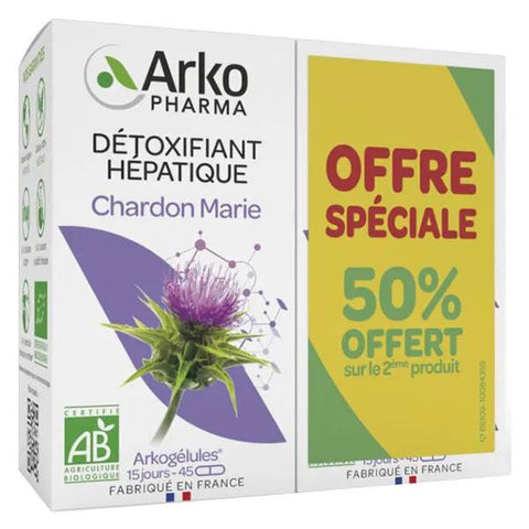 Arkopharma Arkogélules Dépuratif Chardon Marie Bio (lot de 45 x 2 gélules)