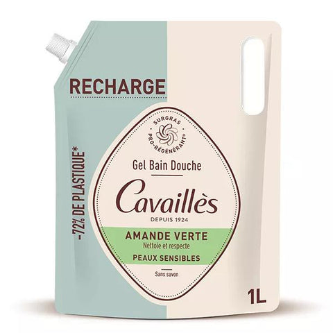 Cavaillès Eco-Refill 1L Green Almond Shower Gel