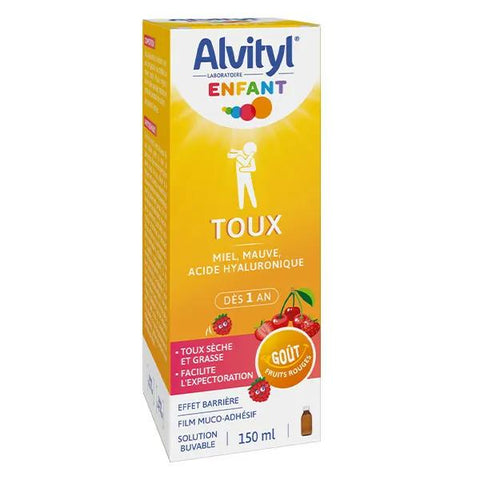 Alvityl Toux - Solution Buvable - Enfant- Miel, Mauve, Acide hyaluronique