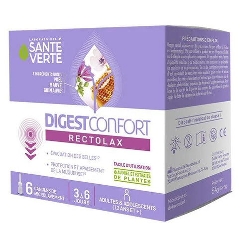 Santé Verte DIGEST CONFORT RECTOLAX ADULT Digestion 6 cannulas