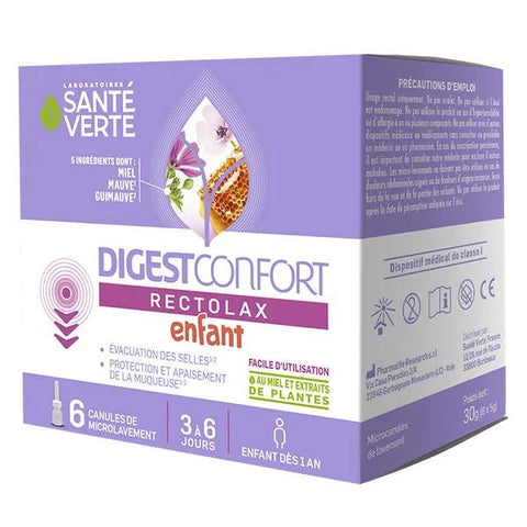Santé Verte DIGEST CONFORT RECTOLAX KIDS Digestion 6 cannulas