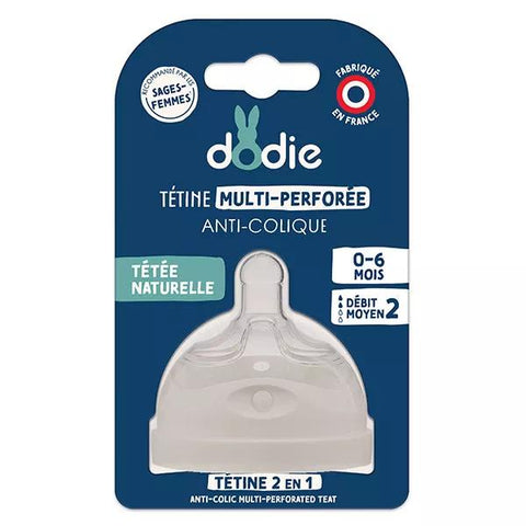 Dodie Multi-Perforated Anti-Colic Teat +3M Flow 2