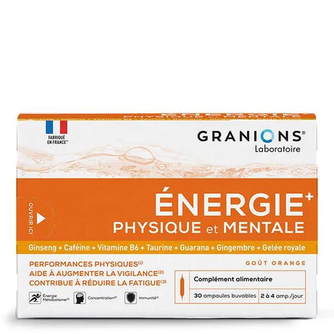 GRANIONS Energie Physique et Mentale - Vitamines - Gelée Royale - Ginseng