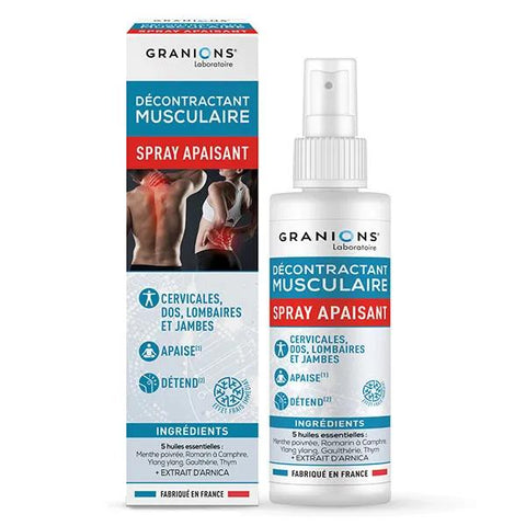 Granions Décontractant Musculaire Spray Apaisant - ARNICA + 5 Huiles essentielles -100mL