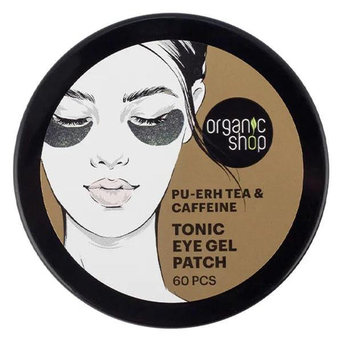 Organic Shop Patchs hydrogel yeux tonifiants au thé Pu-erh et à la caféine 60 patchs