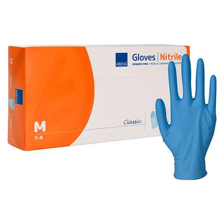 Abena Frantex - Gants d'examen en nitrile bleu, non poudrés, taille M, par 100 pièces