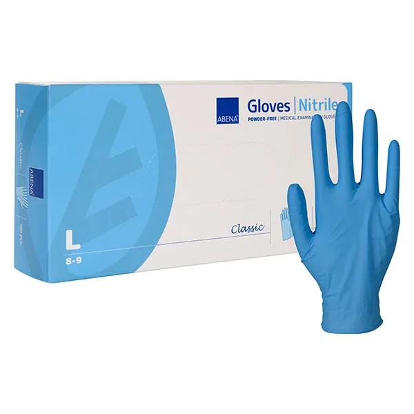 Abena Frantex Gants d'examen en nitrile bleu, non poudrés, taille L, par 100 pièces
